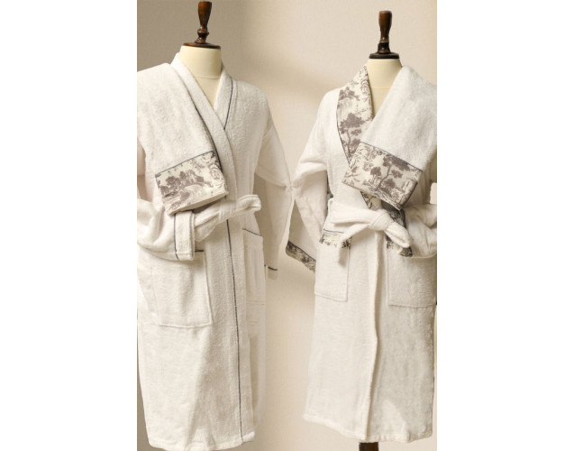 MİNTEKS AFTER BATH TOILE COUNTRY 6'LI BORNOZ SETİ - GRİ